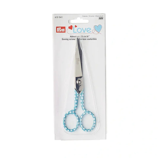 Prym Love Dressmaking Scissors 15cm/6 inches. mint with white spots