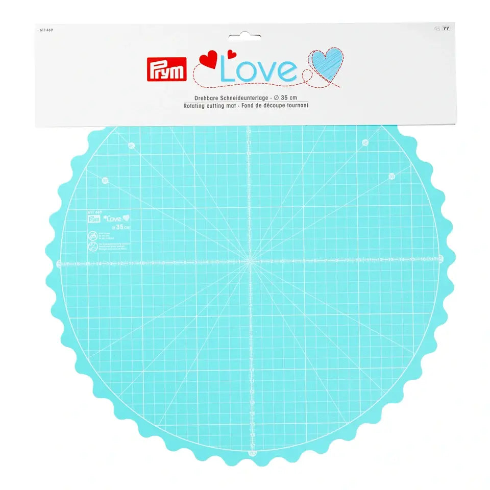 Prym Love Rotating Cutting Mat Round 35cm Mint