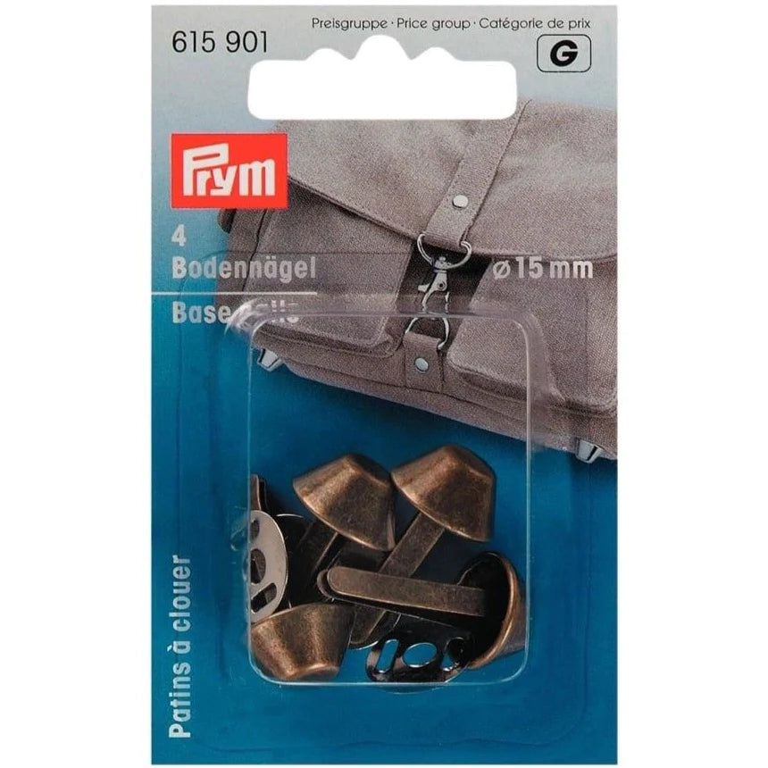 Prym Base Nails 15mm Antique Brass x 4