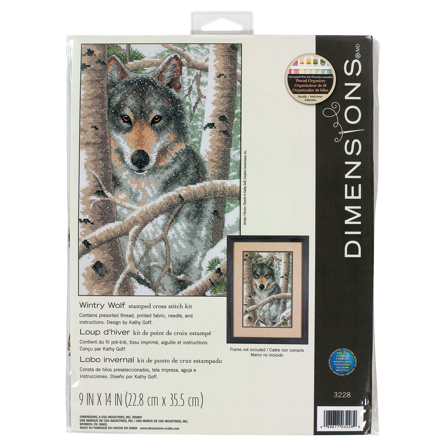 Dimensions Stamped Cross Stitch Kit Wintery Wolf