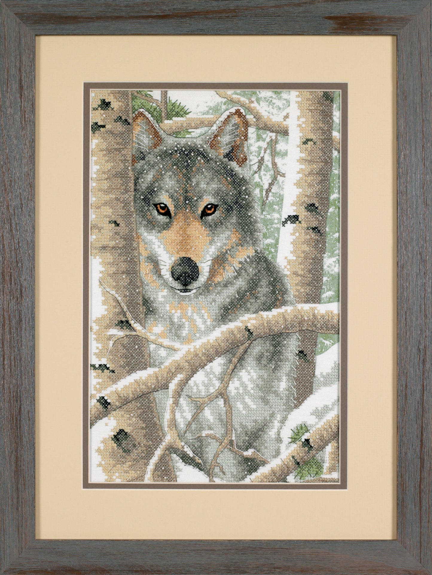 Dimensions Stamped Cross Stitch Kit Wintery Wolf