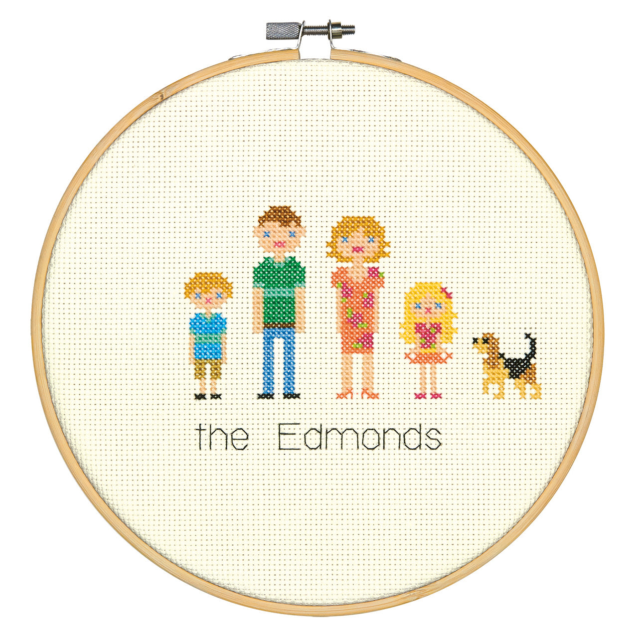 Dimensions Counted Cross Stitch Kit with Hoop All in the Family