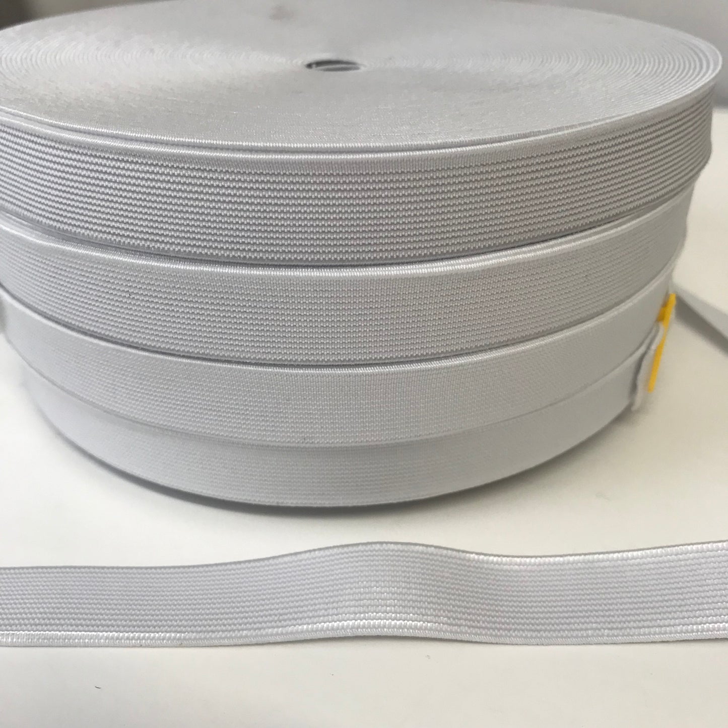 Elastic Woven 19mm White 100 metres on reels