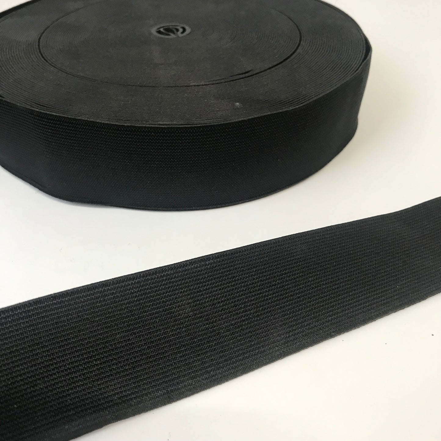 Elastic Woven 38mm Black 100 metres on reels