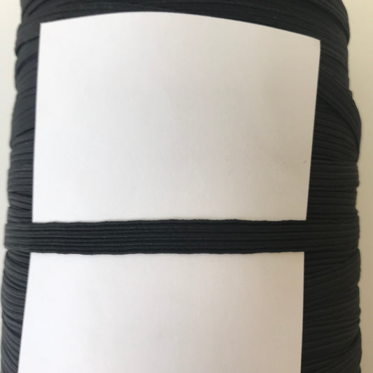 Elastic Braided 8 cord Black 250 metre roll