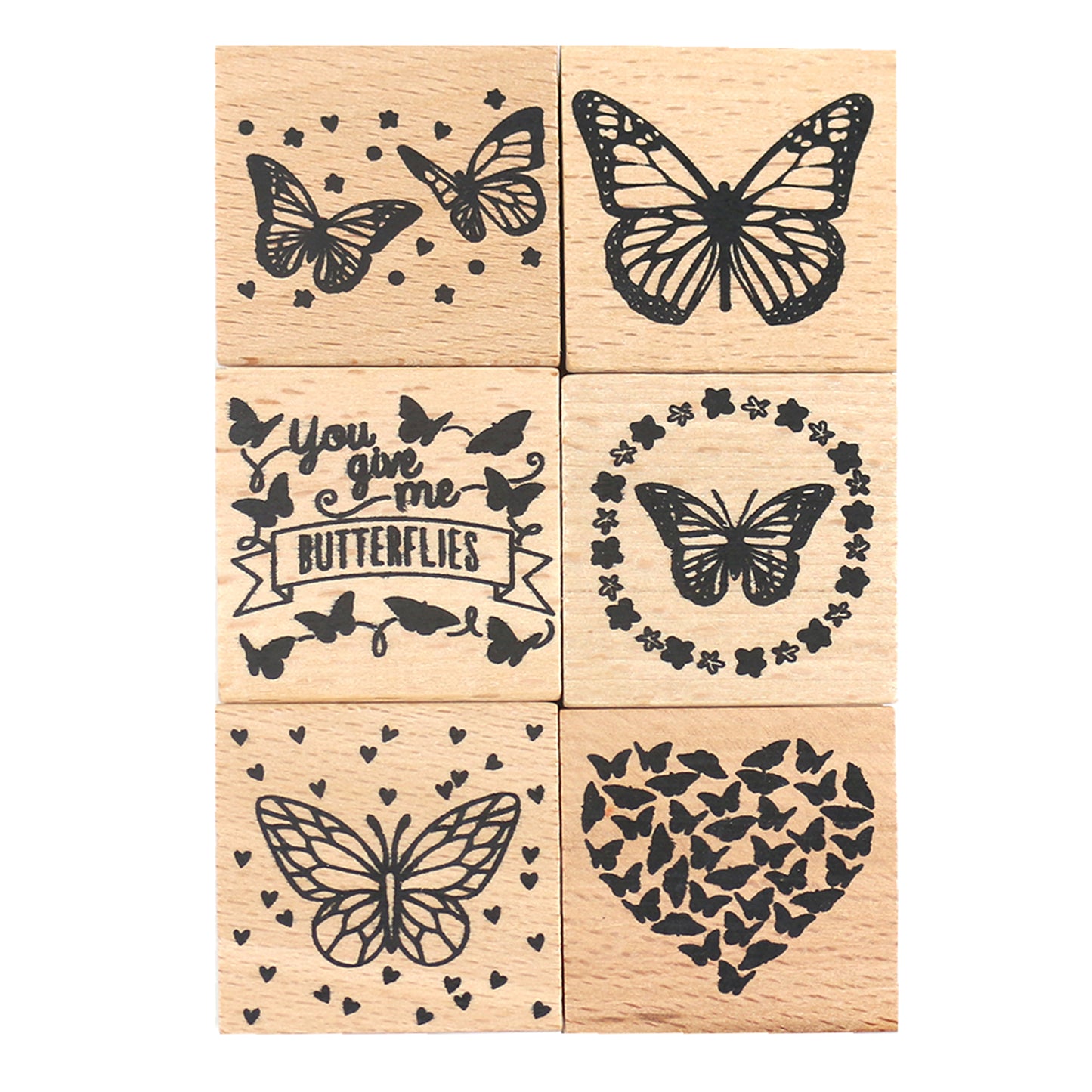 Dovecraft Wooden Stamp CDU 48 Pieces - Butterflies