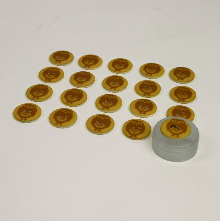 Owl 15mm Buttons - Gold 20pieces