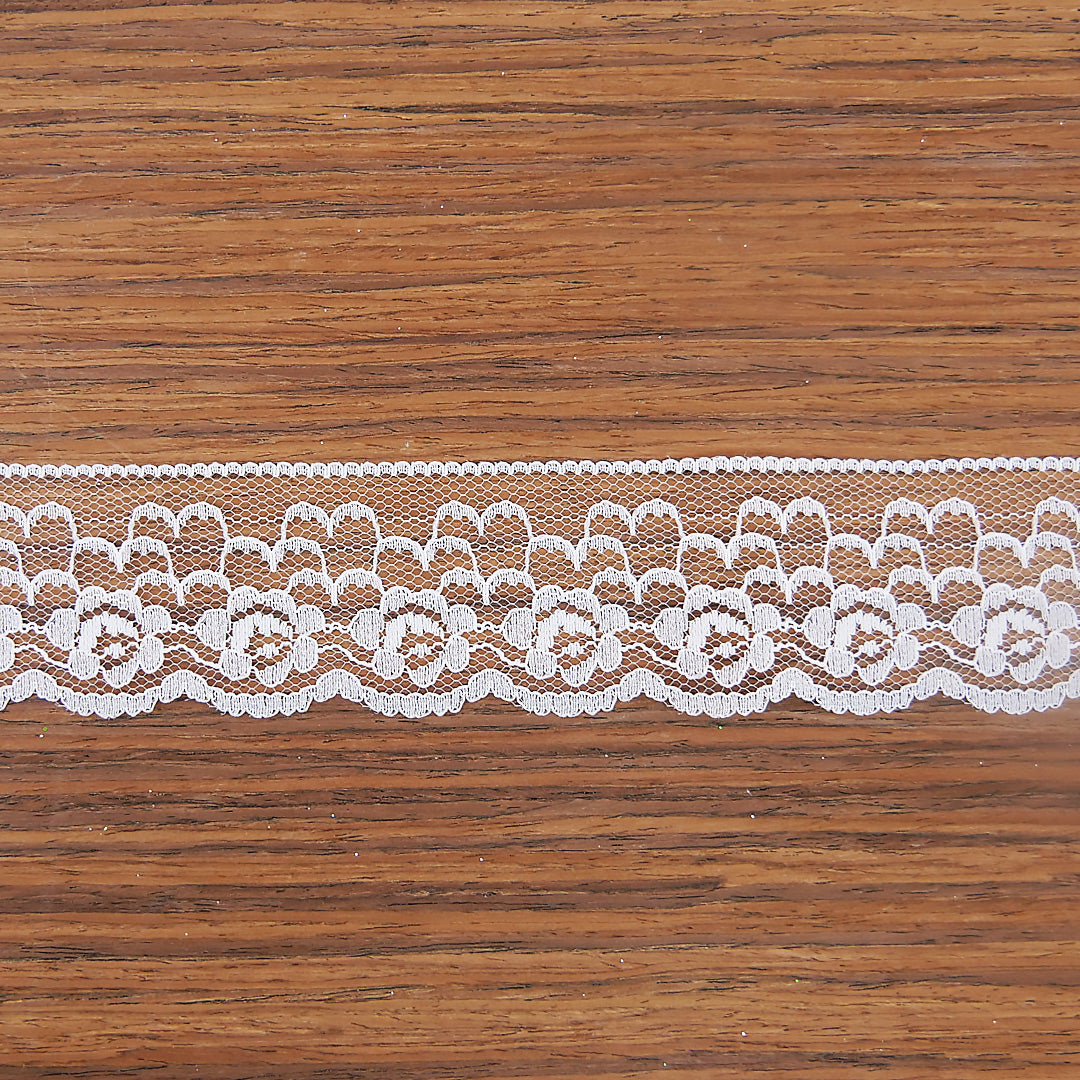 Lace Rose Design 2" wide White 100 metre reels