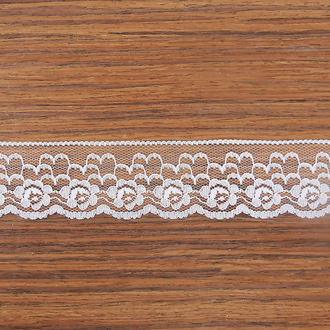 Lace Rose Design 2" wide Ivory 100 metre reels