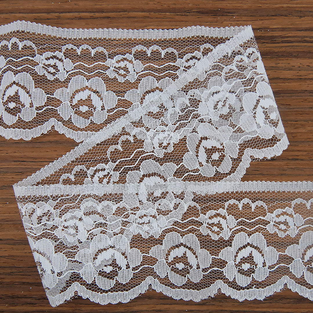 Lace Rose Design 2.5" wide Ivory 100 metre reels