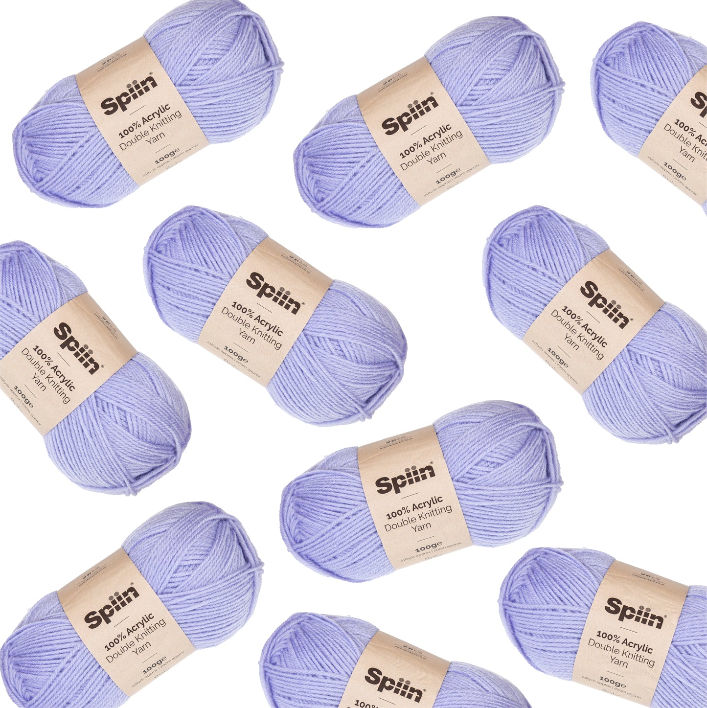 Spiin High Quality Double Knit Yarn - 10x100g Balls Lilac