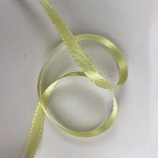 Double side Satin 6mm Ribbon 20 metre reel Lemon