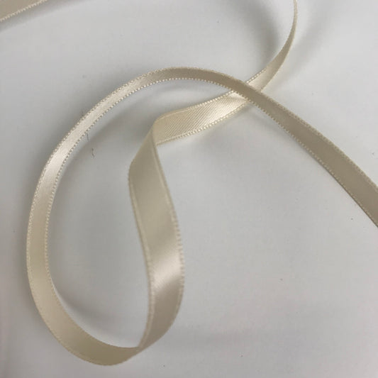 Double side Satin 6mm Ribbon 20 metre reel Cream