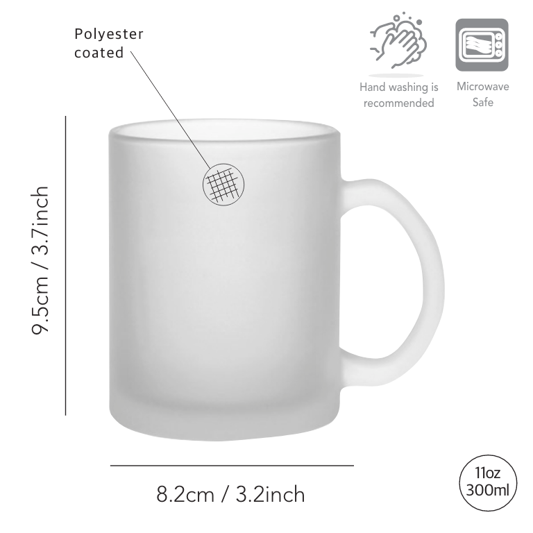 Simply Creative Sublimation Mugs in boxes Frosted Glass 11OZ - 36pcs