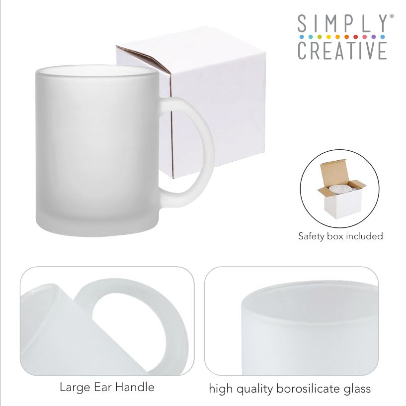 Simply Creative Sublimation Mugs in boxes Frosted Glass 11OZ - 36pcs