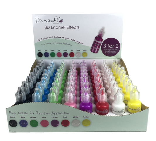 Dovecraft 3D Enamel Effects Box - Brights 20ml - 64 Pack