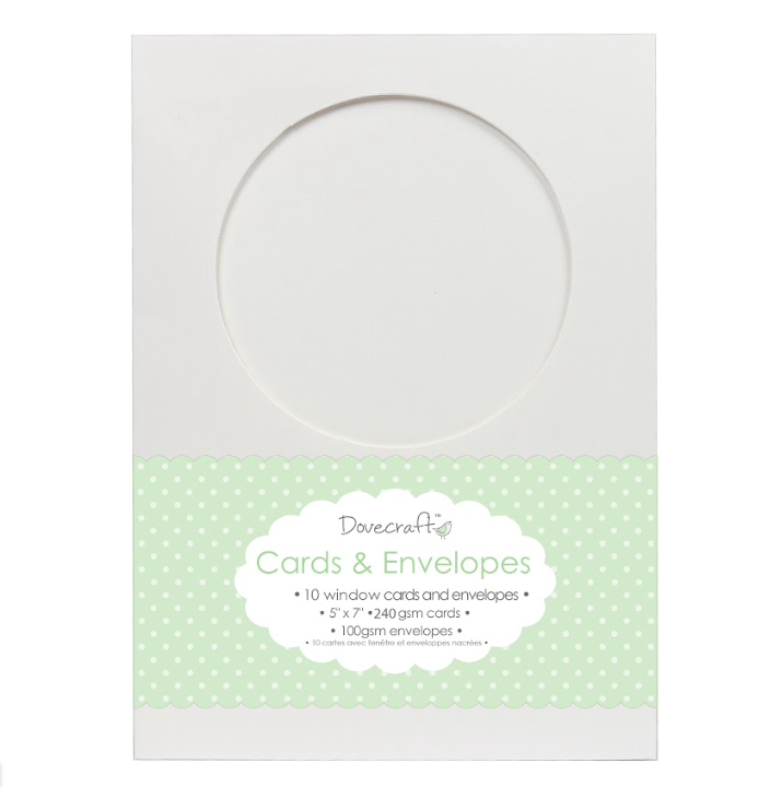 Dovecraft 10 Circle Window 5x7 Cards & Envelopes