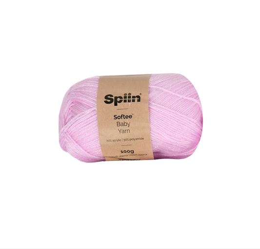 Spiin Softee Baby Yarn Pink - 1 x 100g Skein