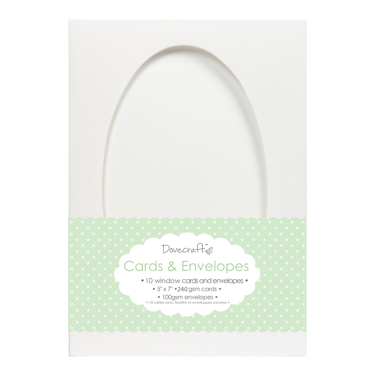 Dovecraft 10 Oval Window 5x7 Cards & Envelopes
