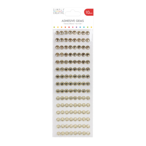 Simply Creative 10mm Gems - Gold - 120 Pieces