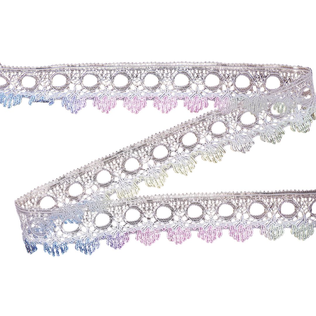 Eyelet Knitting in Lace 18mm Multicolor - 50m Rolls