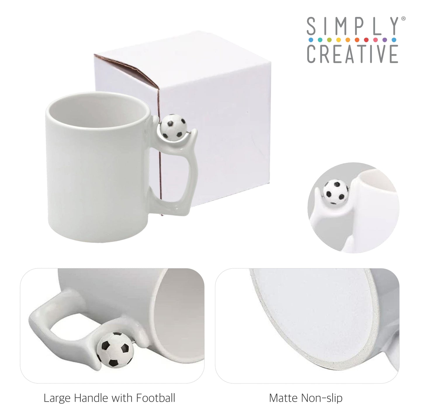 Simply Creative Sublimation Mug 11oz - Football