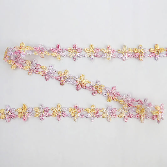 Guipure Daisy 1/2" wide Multi Coloured 50 metre cards