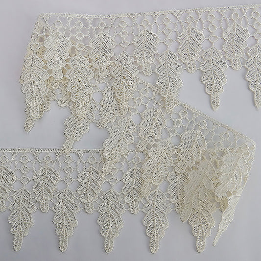 Guipure Leaf Trim 2.25" wide Ivory 27.4 metre cards
