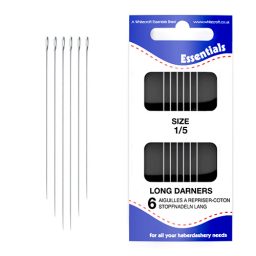 Essentials Hand Sewing Needles Long Darners 1/5 box 10 sleeves