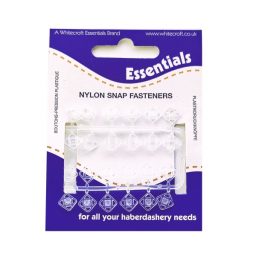 Essentials Press Studs Nylon Clear 6mm box 10 cards x 12 sets