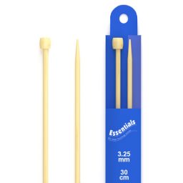 Essentials Knitting Pins Bamboo 30cm 3.25mm