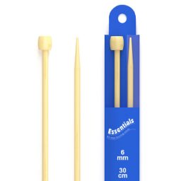 Essentials Knitting Pins Bamboo 30cm 6mm