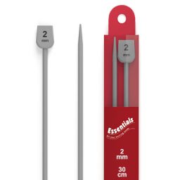 Essentials Knitting Pins Aluminium 30cm 2mm