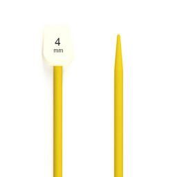 Essentials Childrens Knitting Pins Plastic 18cm Yellow 4mm pack 10 pairs