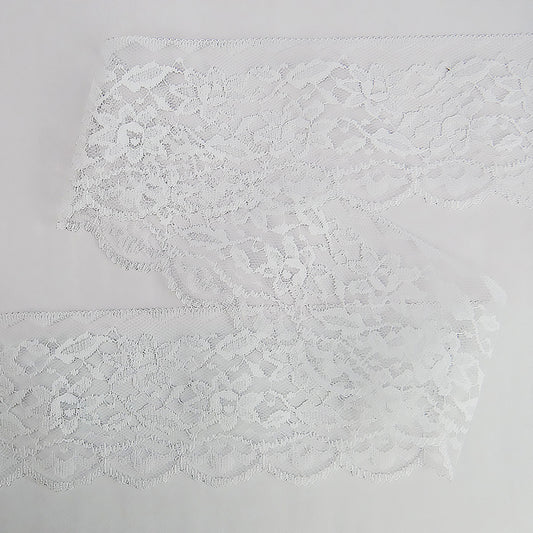 Lace Floral Design 3.5" wide White 50 metre reels