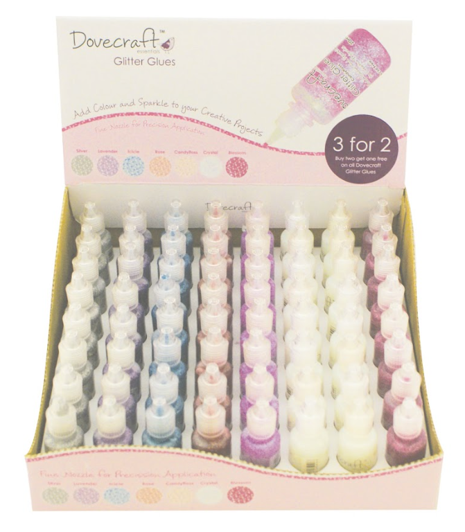 Dovecraft Glitter Glue Pastels 20ml - 64 pieces