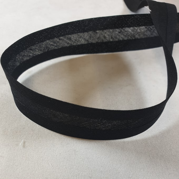 Cotton Bias Binding 25mm Black x 25 metre reel