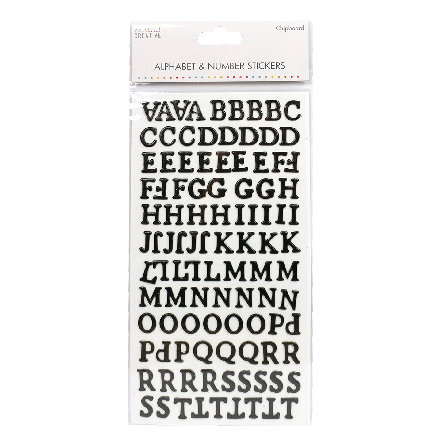 Simply Creative Alphabet & Number Stickers - Traditional Chipboard Black