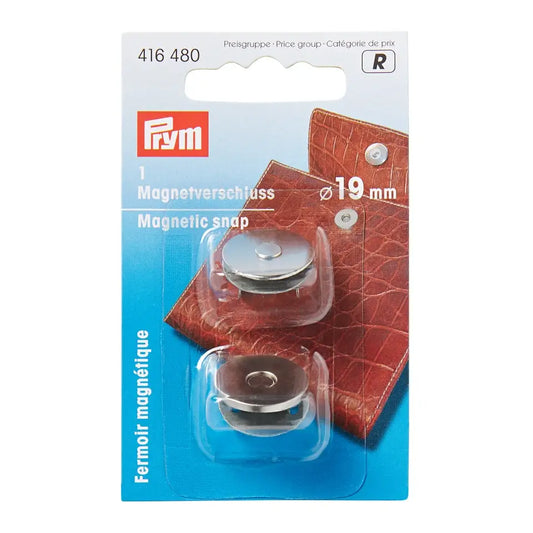Prym Magnetic Snaps 19mm Silver with 1 set per card