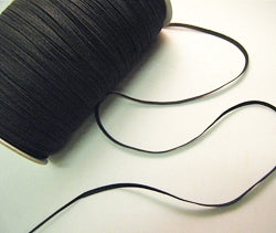 Elastic Braided 4 cord Black 300 metre roll