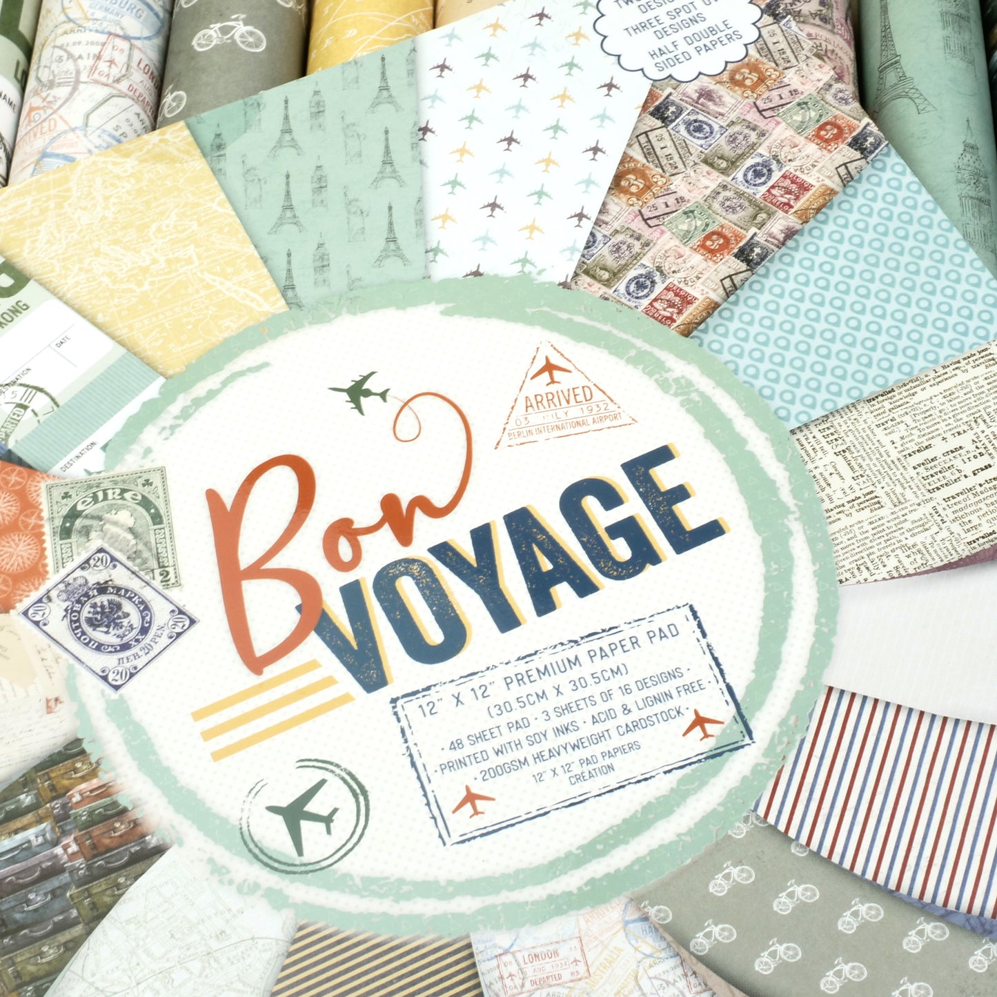 First Edition FSC 12x12 Paper Pad - Bon Voyage