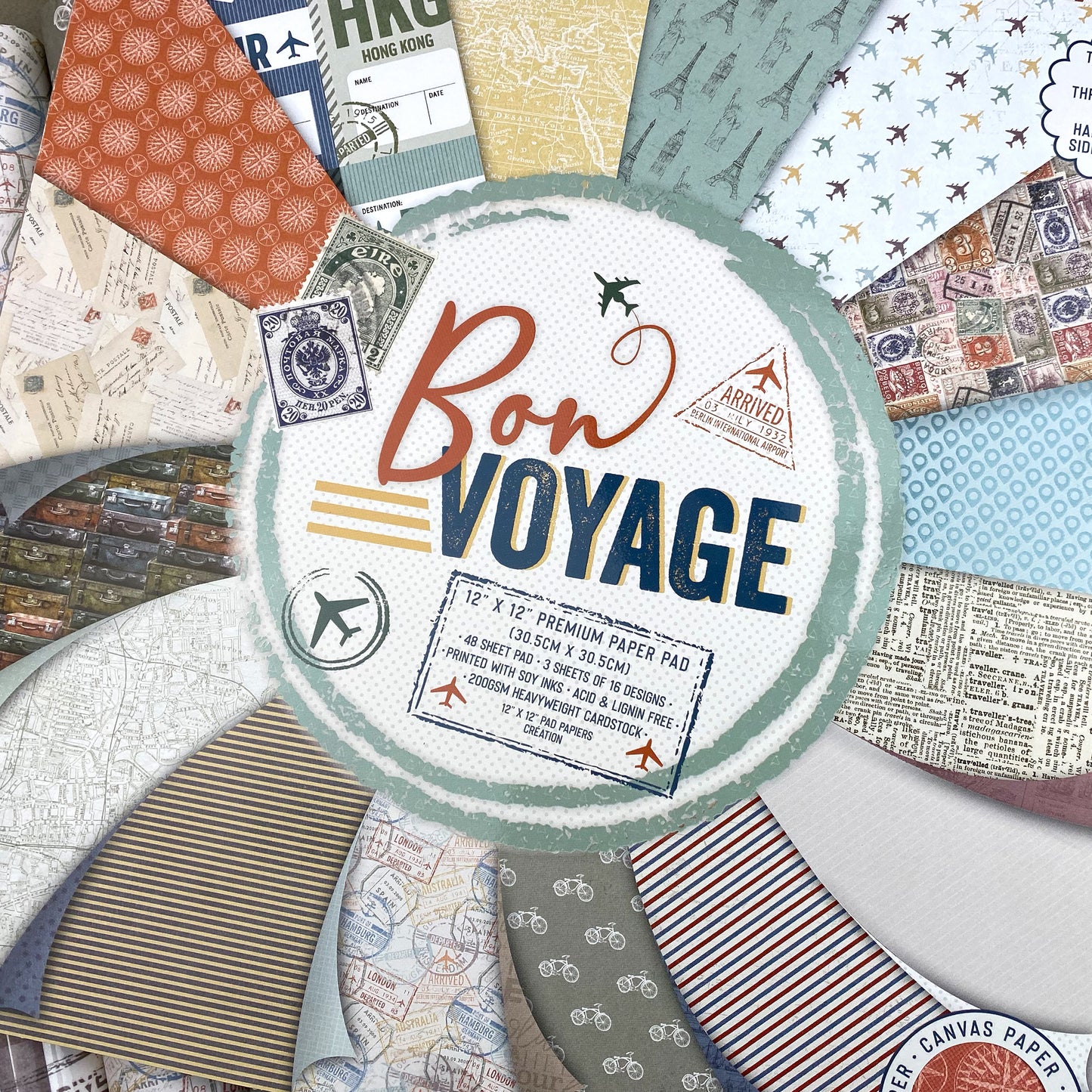 First Edition FSC 12x12 Paper Pad - Bon Voyage