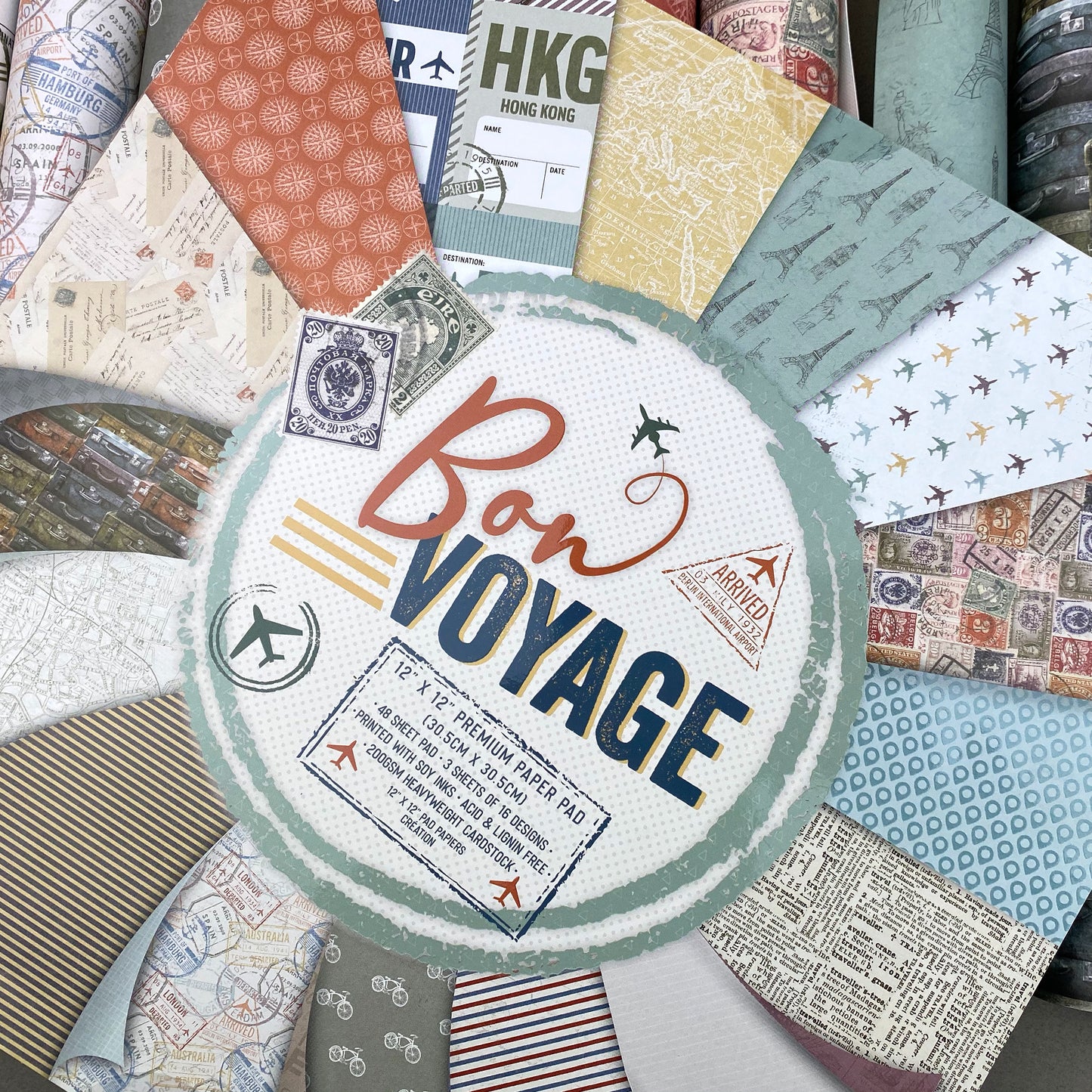 First Edition FSC 12x12 Paper Pad - Bon Voyage