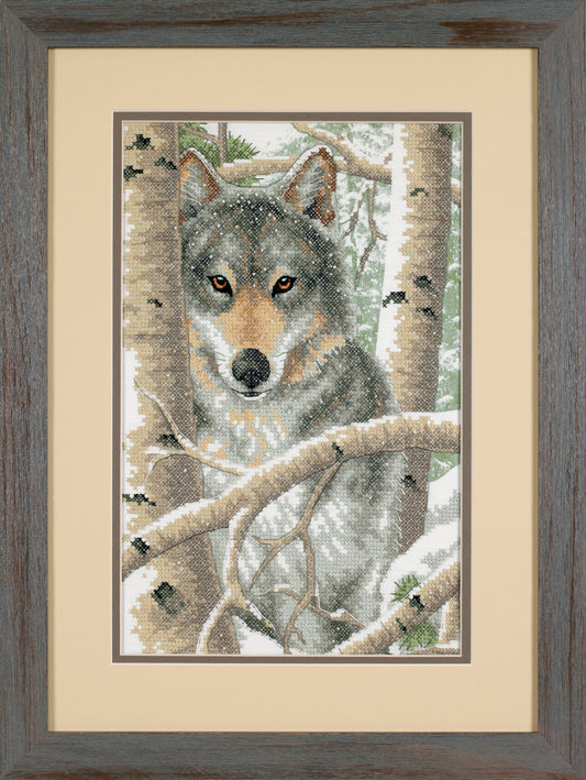 Dimensions Stamped Cross Stitch Kit Wintery Wolf