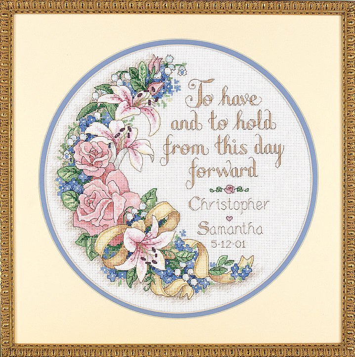 Dimensions Counted Cross Stitch Kit Wedding Record To Have & To Hold
