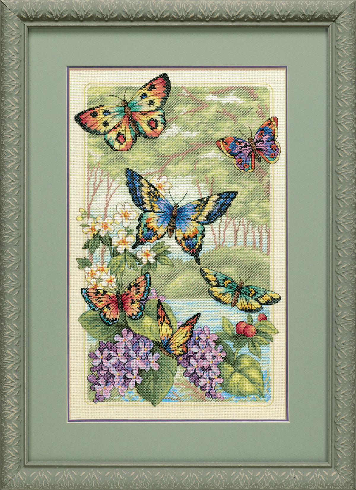 Dimensions Counted Gold Cross Stitch Kit Butterfly Forest