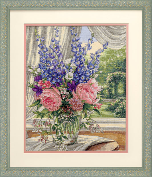 Dimensions Counted Gold Cross Stitch Kit Peonies & Delphiniums