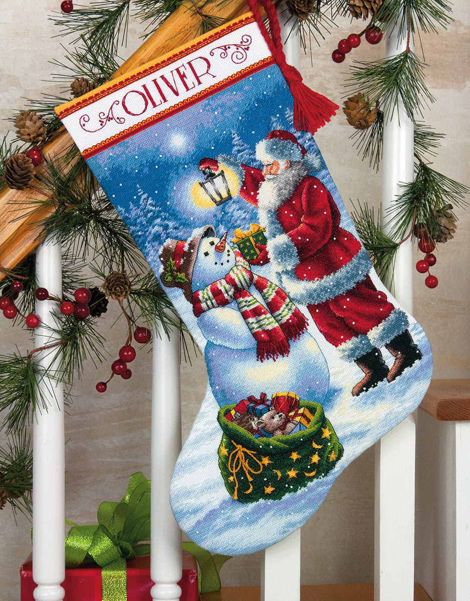 Dimensions Counted Gold Cross Stitch Kit Holiday Glow Stocking