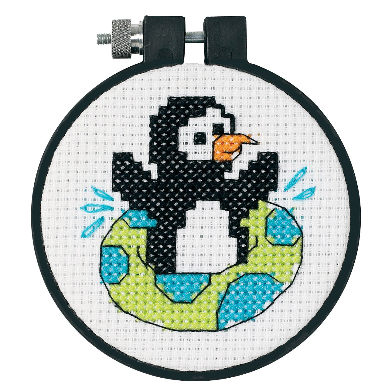 Dimensions Counted Cross Stitch Kit Learn-A-Craft Playful Penguin with a Hoop