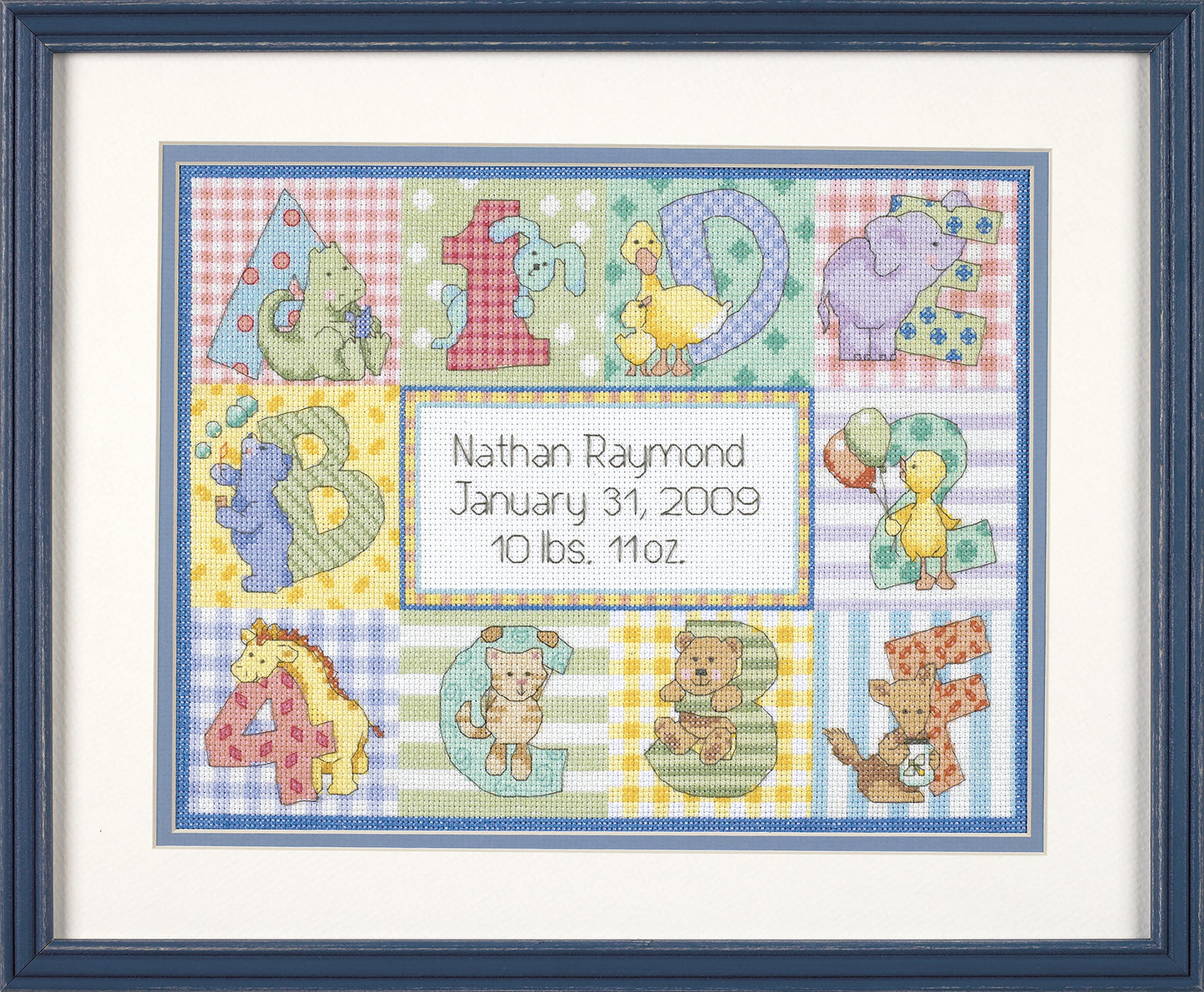 Dimensions Counted Cross Stitch Kit Birth Record Zoo Alphabet